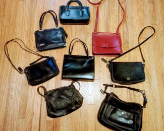 Vintage leather handbags - Coach, Michael Green, Philippe