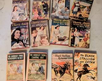 Older Cherry Ames, Bobbsey Twins, Black Stallion and other older children's books