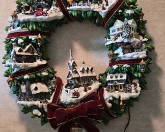Thomas Kinkade Lighted Wreath