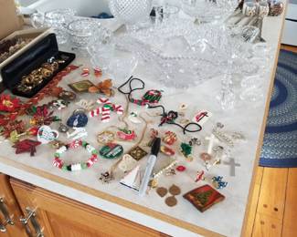 Costume jewelry; cut glass