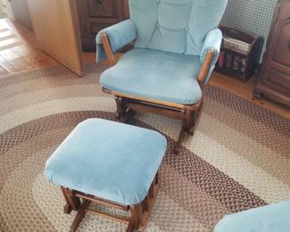 Glider rocker with ottoman