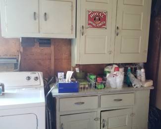 Garage cabinets filled with vintage items!