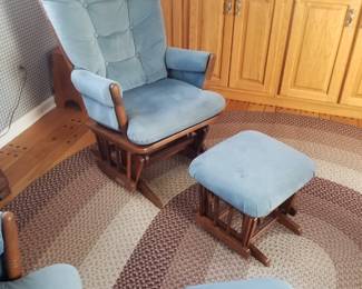 Glider rocker with ottoman