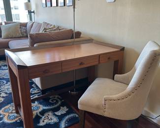 Maple Desk by Gruzin Custom Cabinets of Baltimore and desk chair. 48"W x 24"D x 31"H