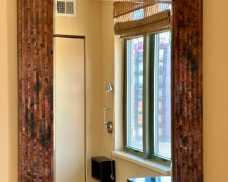Copper Framed Wall Mirror.  Approx 48"H x 36"W.