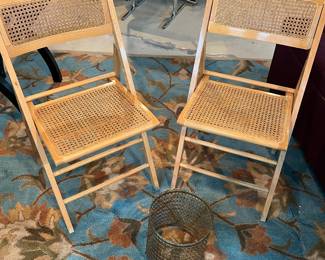 Rattan folding chair vintage mcm