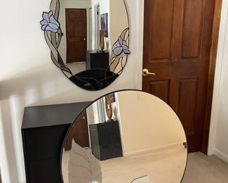 Mirrors David Marshall Art deco Mirror 1988 “Flower Petal (36” round) art deco mirror “Tulip” (oval)