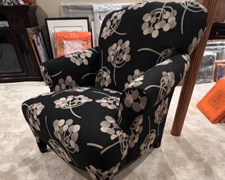 Black fabric accent chair fabric covered legs