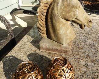 Concrete Horse Head Sculpture
