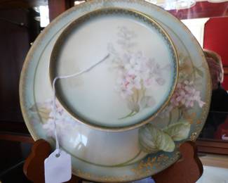 Antique Handpainted 2 tier dish