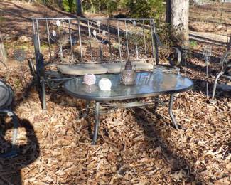 Iron Patio Settee & Chairs Set