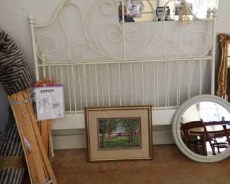 Ikea Queen Iron Bed with Rails & Slats