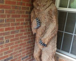 6ft tall Chainsaw Carved Bear with baby bear