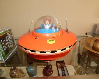 Vintage Tin Spaceship Toy