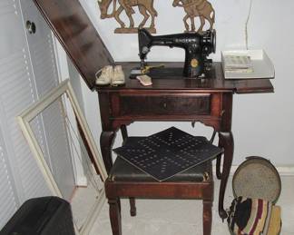Lynn Singer sewing machine and cabinet