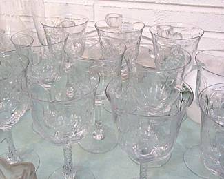 Lynn tiffin wine and goblets glasses