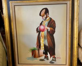 Large vintage clown collection and clown art