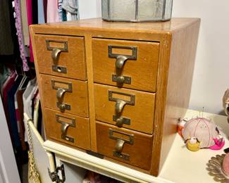 Antique 6-Drawer Library Card Catalog