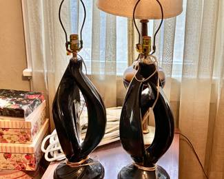 Black Mid Century Modern Lamps (2)