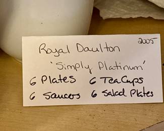 Royal Daulton "Simply Platinum" China