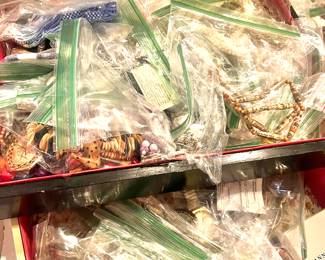 A large variety of Jewelry - Mostly costume with some formal pieces mixed in.