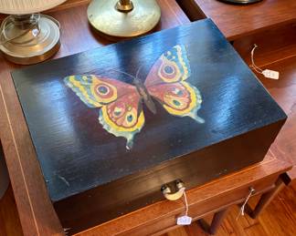 Vintage Black butterfly jewelry box