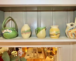 Variety of Pottery and Art Glass
