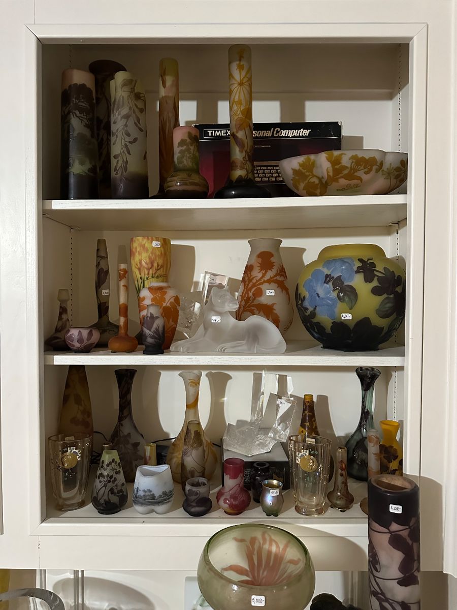 Incredible collection of french cameo vases