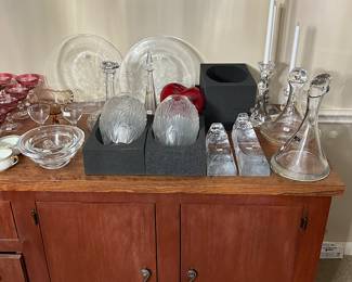 Lalique Vases + Various Glassware