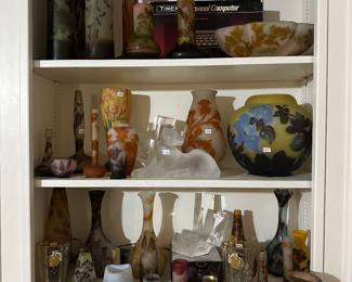 Incredible collection of french cameo vases