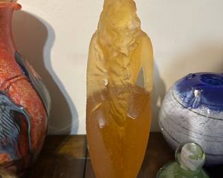 19" tall Daum Pate De Verre Figurine