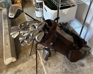 Golf clubs and golf bags including many ping eyes