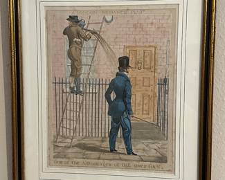 "One of the advantages of oil over gas" -- Satirical work by Richard Dighton published 1821