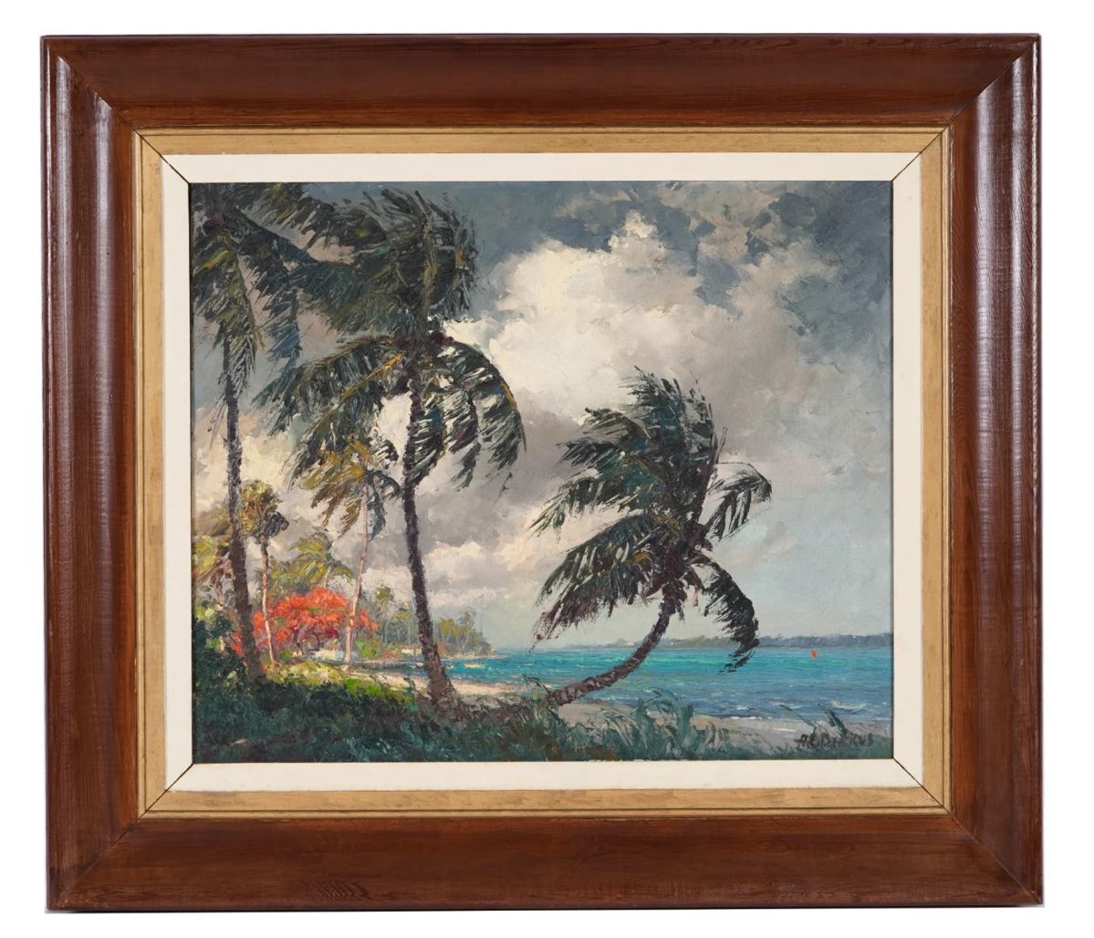 Lot 61A: A.E. Backus Indian River Landscape with Poinciana