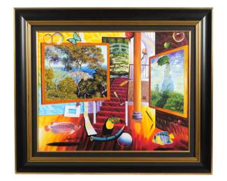 Lot 260: Leonardo Zhang "Beautiful and Graceful" Painting