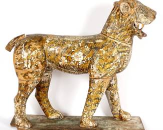 Lot 232: Indonesian / Southeast Asian Carved & Painted Tiger