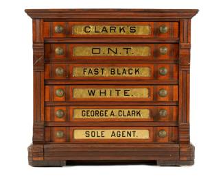 Lot 74: Clark's Six Drawer Walnut Spool Cabinet