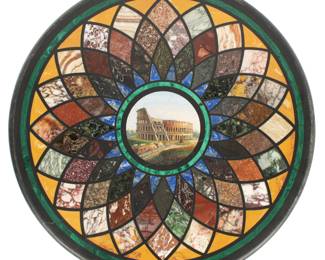Lot 12: Stunning Italian Micro Mosaic Pietra Dura Plaque