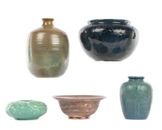 Lot 329: Five Piece Collection of American Art Pottery