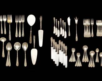 Lot 58: Partial Steiff Repousse Sterling Flatware Service