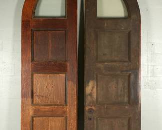 Lot 352: Pair Large French Oak Arched Doors