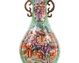 Lot 196: Chinese Mandarin Rose Porcelain Vase