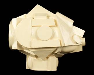 Lot 137: Alexander Ney Terracotta Brutalist Head Sculpture