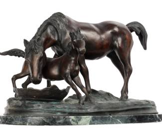 Lot 170: after PJ Mene Bronze Horse and Foal Figural Group