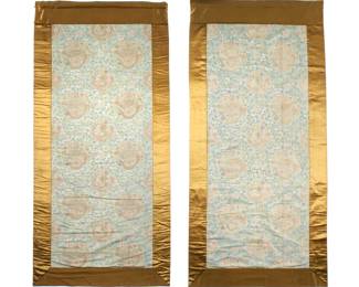 Lot 309: Pair Chinese Embroidery Wall Hangings