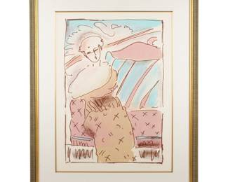 Lot 144: Peter Max "Seated Lady" Serigraph