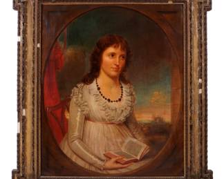 Lot 67A: 19th C Portrait of Girl Reading a Book