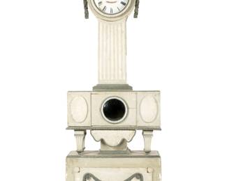 Lot 106: Swedish Gustavian Painted Tall Case Clock