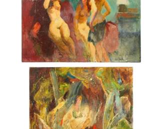 Lot 272: Two Large Loran Wilford Portraits of Nude Women