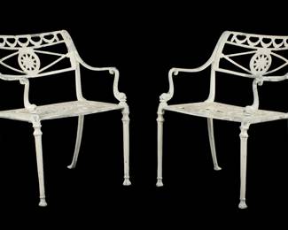 Lot 153: Pair Kenneth Lynch & Sons Aluminum Garden Chairs